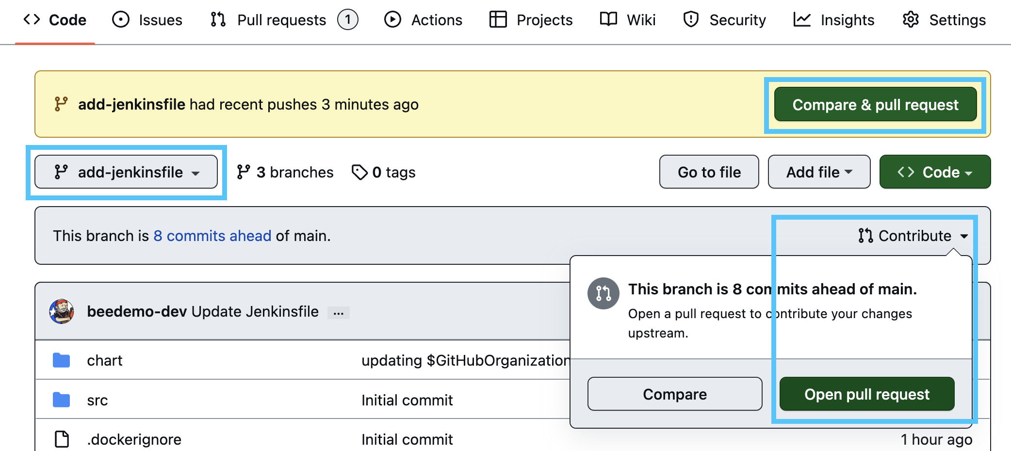 Create Pull request link